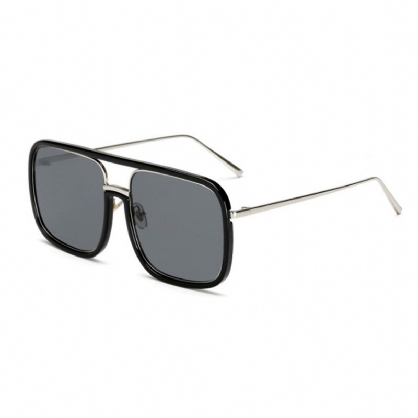 Gafas De Sol Anti-uv Transparentes Unisex Retro Con Espejo Plano Cuadrado Con Montura Grande Para Mujer