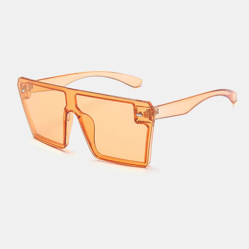 Gafas De Sol Con Personalidad De Color Brillante Y Montura De Talla Grande De Una Pieza Para Mujer