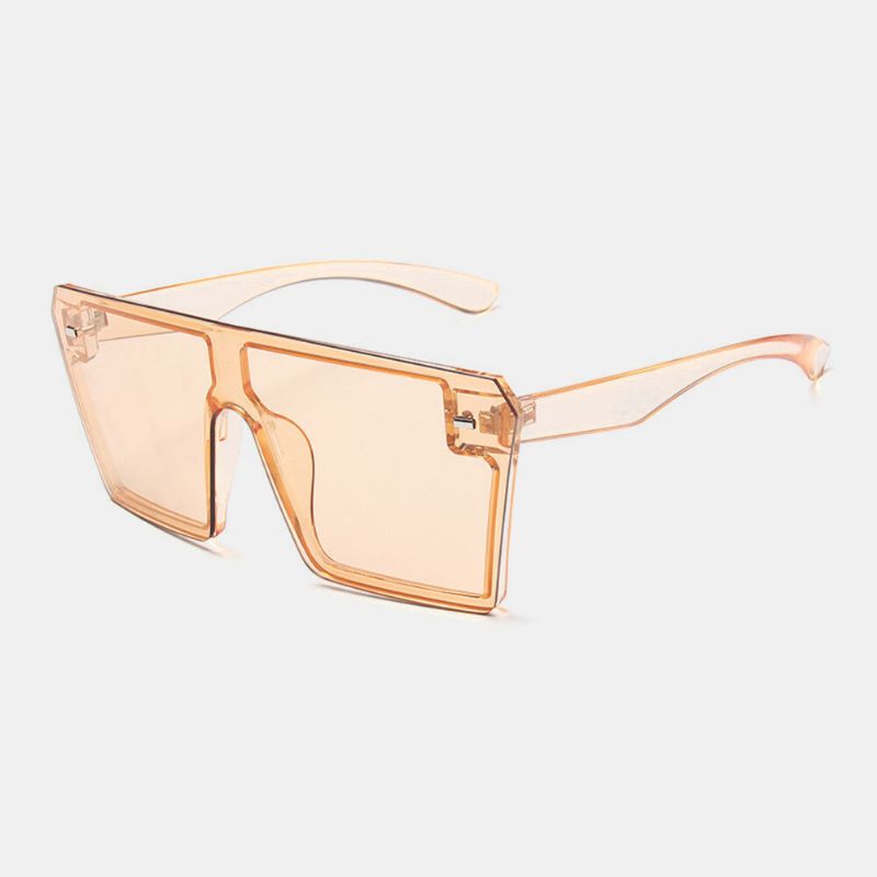 Gafas De Sol Con Personalidad De Color Brillante Y Montura De Talla Grande De Una Pieza Para Mujer