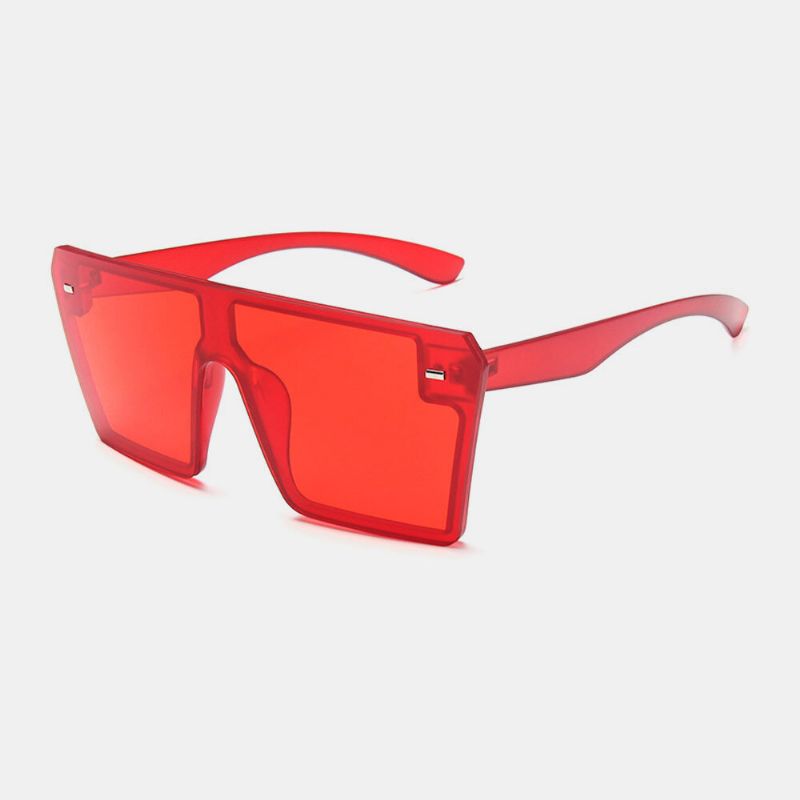 Gafas De Sol Con Personalidad De Color Brillante Y Montura De Talla Grande De Una Pieza Para Mujer