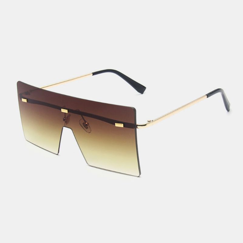 Gafas De Sol Con Protección Uv Para Mujer Talla Grande Sin Marco Forma Cuadrada Con Personalidad A La Moda