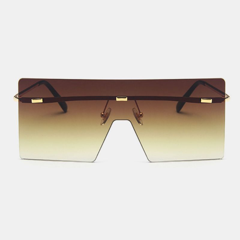 Gafas De Sol Con Protección Uv Para Mujer Talla Grande Sin Marco Forma Cuadrada Con Personalidad A La Moda