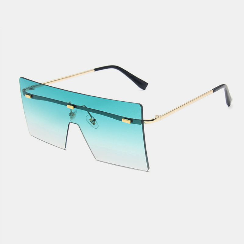 Gafas De Sol Con Protección Uv Para Mujer Talla Grande Sin Marco Forma Cuadrada Con Personalidad A La Moda