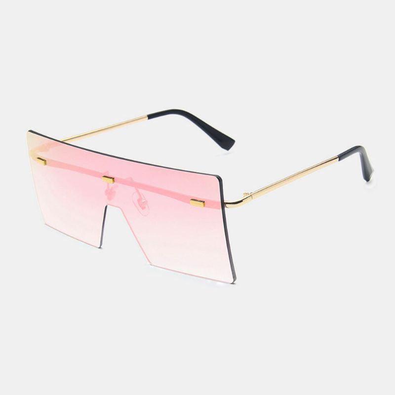 Gafas De Sol Con Protección Uv Para Mujer Talla Grande Sin Marco Forma Cuadrada Con Personalidad A La Moda