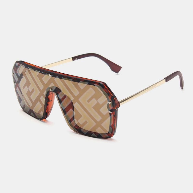 Gafas De Sol Con Protección Uv De Una Sola Pieza Con Montura Gruesa De Talla Grande Para Mujer