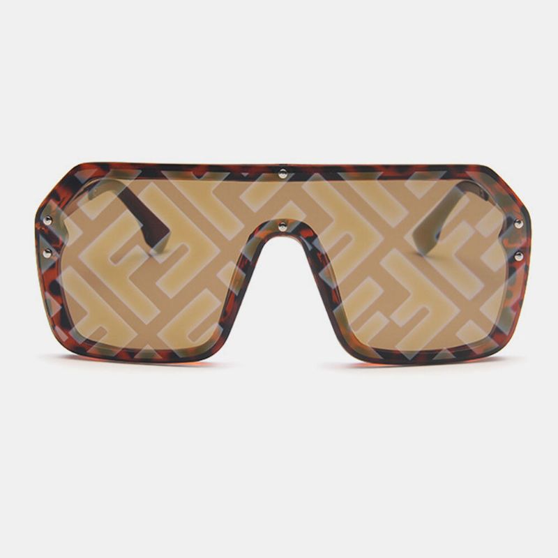 Gafas De Sol Con Protección Uv De Una Sola Pieza Con Montura Gruesa De Talla Grande Para Mujer