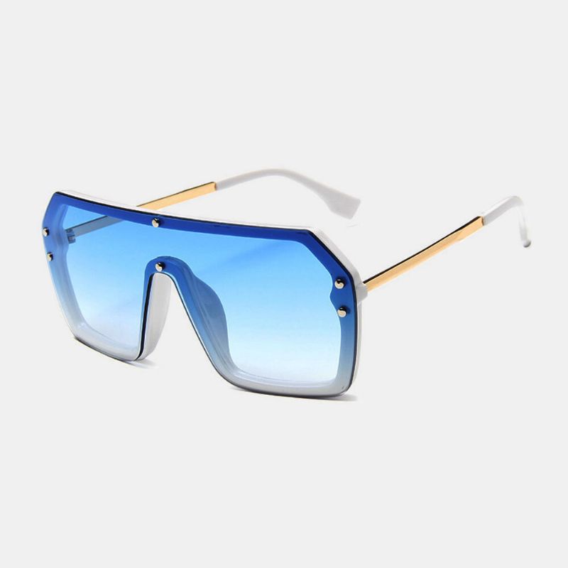 Gafas De Sol Con Protección Uv De Una Sola Pieza Con Montura Gruesa De Talla Grande Para Mujer