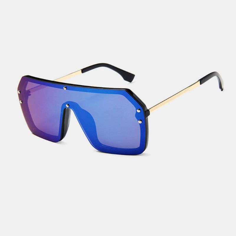 Gafas De Sol Con Protección Uv De Una Sola Pieza Con Montura Gruesa De Talla Grande Para Mujer