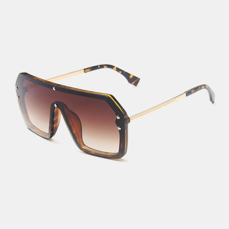 Gafas De Sol Con Protección Uv De Una Sola Pieza Con Montura Gruesa De Talla Grande Para Mujer