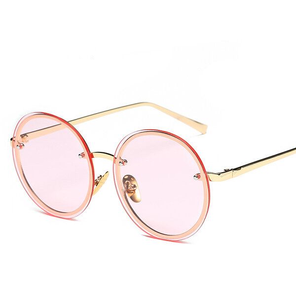 Gafas De Sol Con Protección Uv Vintage Para Mujer Montura Metálica Redonda Para Exteriores Gafas Antideslumbrantes