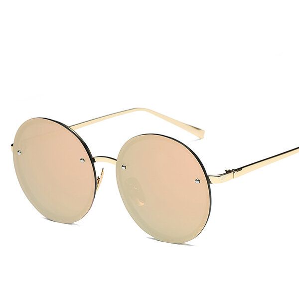 Gafas De Sol Con Protección Uv Vintage Para Mujer Montura Metálica Redonda Para Exteriores Gafas Antideslumbrantes