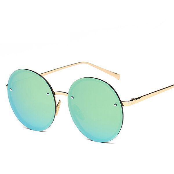 Gafas De Sol Con Protección Uv Vintage Para Mujer Montura Metálica Redonda Para Exteriores Gafas Antideslumbrantes