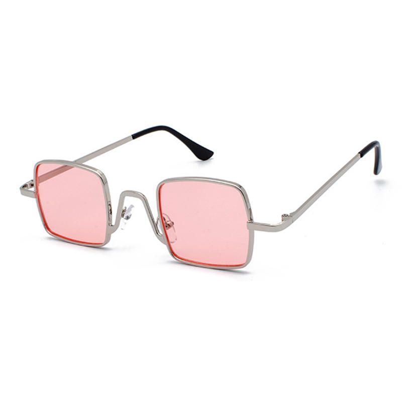 Gafas De Sol Cuadradas Pequeñas Unisex Vogue Vintage De Metal Anti-uv