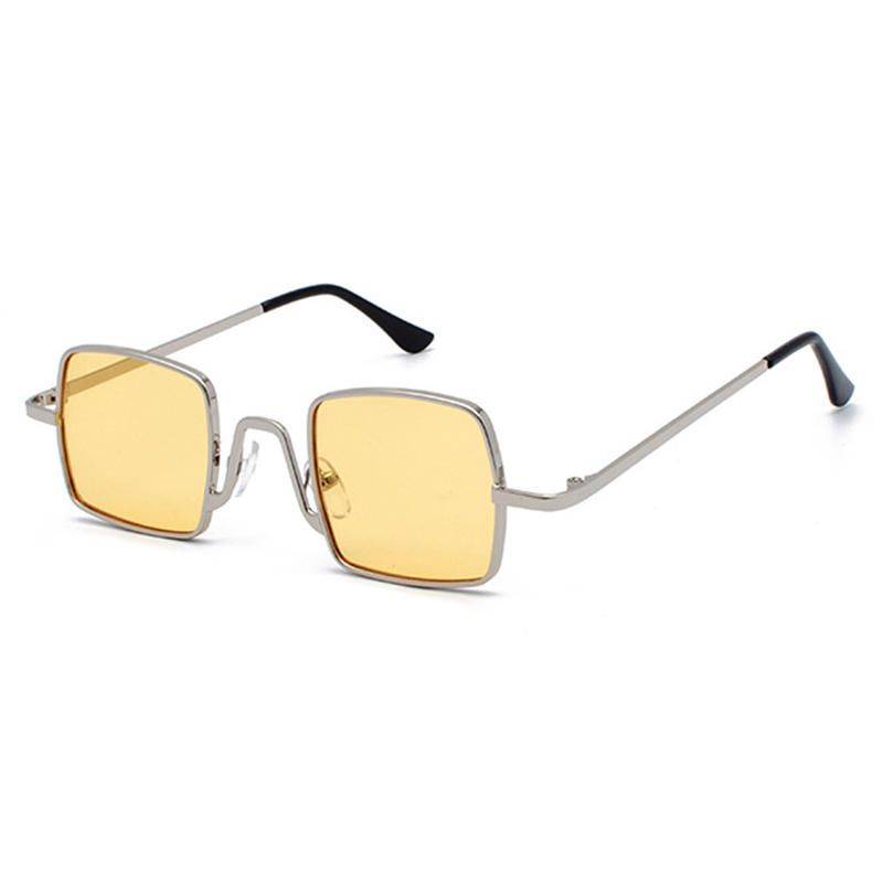 Gafas De Sol Cuadradas Pequeñas Unisex Vogue Vintage De Metal Anti-uv