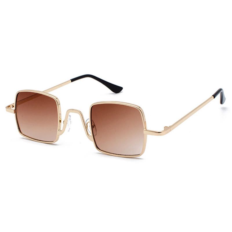 Gafas De Sol Cuadradas Pequeñas Unisex Vogue Vintage De Metal Anti-uv