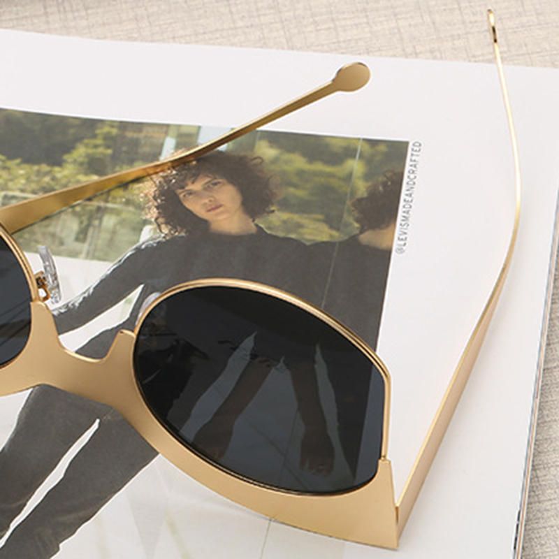 Gafas De Sol De Medio Marco De Metal Al Aire Libre Para Mujeres Y Hombres