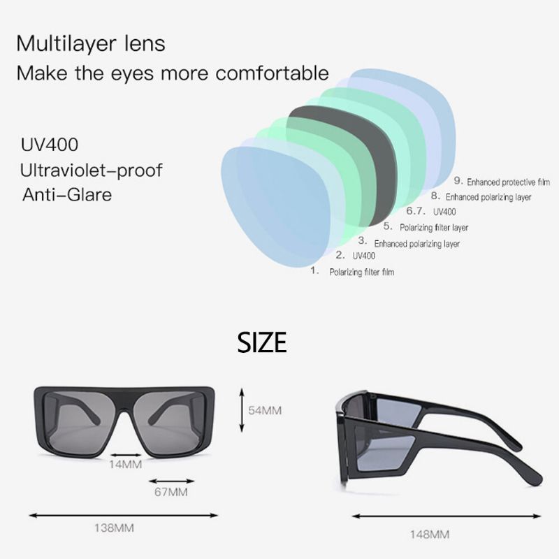 Gafas De Sol De Moda Con Protección Uv A Prueba De Viento Y Lentes De Una Pieza De Montura Completa Para Hombres