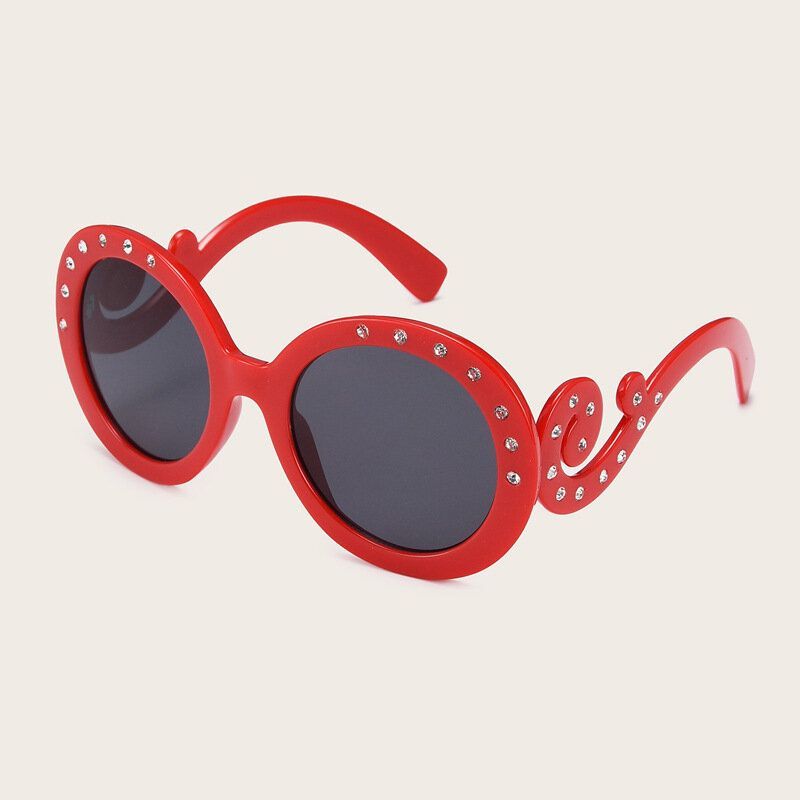 Gafas De Sol De Moda Con Protección Uv Con Decoración De Diamantes En Forma Ovalada Retro Para Mujer