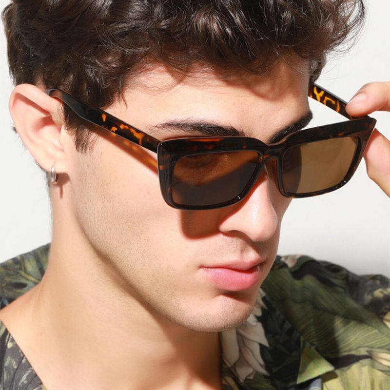 Gafas De Sol De Moda Con Protección Uv Con Montura Cuadrada Retro Unisex