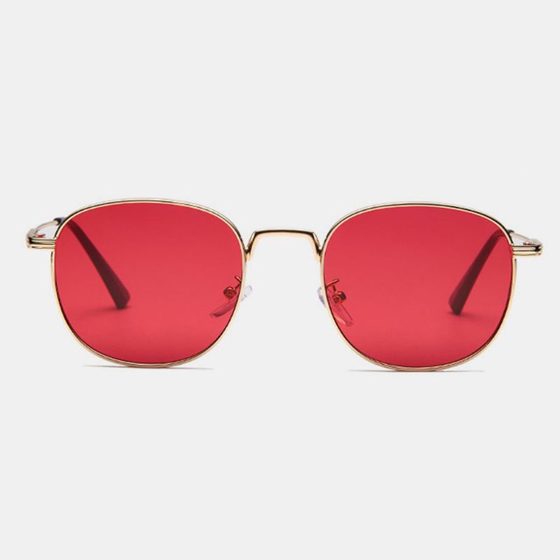 Gafas De Sol De Moda Con Protección Uv Para Exteriores Con Montura Cuadrada De Metal Pequeño Retro Unisex