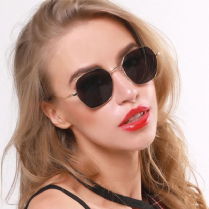 Gafas De Sol De Moda Con Protección Uv Poligonal De Forma Irregular Para Mujer