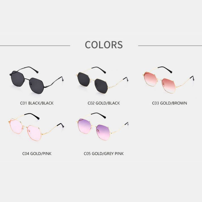 Gafas De Sol De Moda Con Protección Uv Poligonal De Forma Irregular Para Mujer