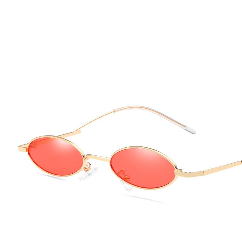 Gafas De Sol De Moda Ovaladas Vintage Para Mujer Gafas De Sol Con Marco De Metal Uv400 Gafas De Sol De Playa Para Viajes Al Aire Libre