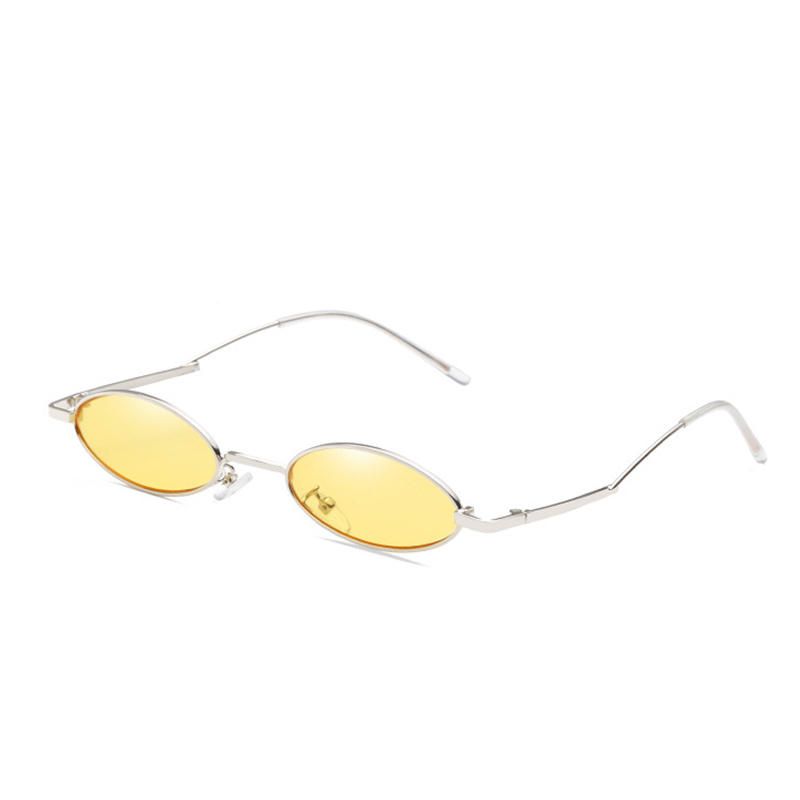 Gafas De Sol De Moda Ovaladas Vintage Para Mujer Gafas De Sol Con Marco De Metal Uv400 Gafas De Sol De Playa Para Viajes Al Aire Libre