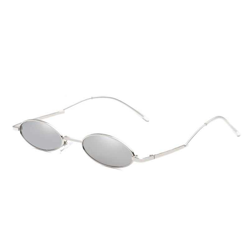 Gafas De Sol De Moda Ovaladas Vintage Para Mujer Gafas De Sol Con Marco De Metal Uv400 Gafas De Sol De Playa Para Viajes Al Aire Libre