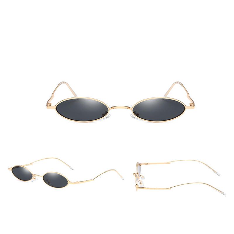 Gafas De Sol De Moda Ovaladas Vintage Para Mujer Gafas De Sol Con Marco De Metal Uv400 Gafas De Sol De Playa Para Viajes Al Aire Libre