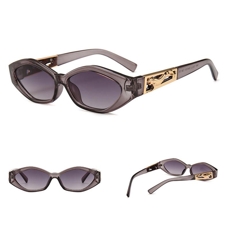 Gafas De Sol De Ojo De Gato Angulares Unisex Patas Saltando Cheetah Gafas De Sol Decorativas Doradas