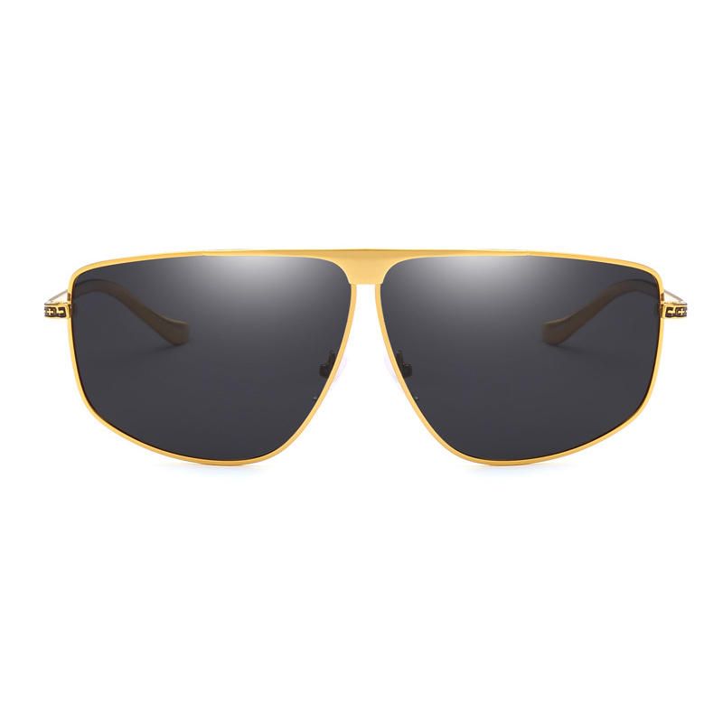 Gafas De Sol Polarizadas De Metal De Moda Para Hombre Gafas Decorativas Con Remache De Espejo Anti Uv Para Conducir