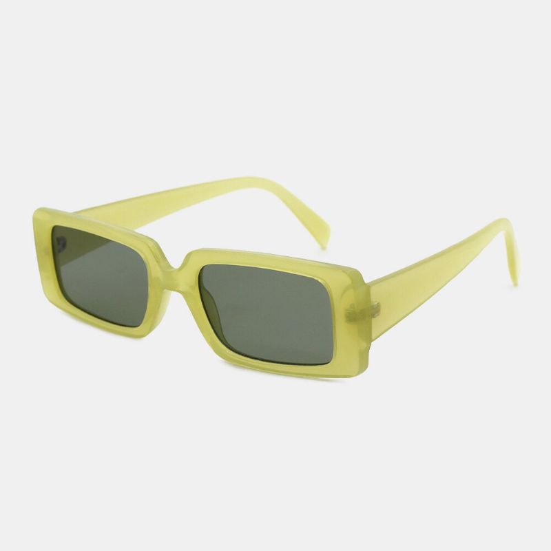 Gafas De Sol Polarizadas Unisex De Color Sólido Rectangulares De Montura Completa Con Protección Uv Informal