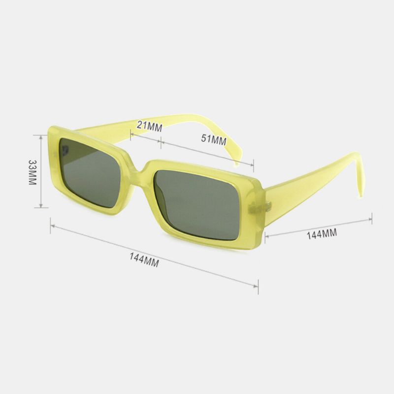 Gafas De Sol Polarizadas Unisex De Color Sólido Rectangulares De Montura Completa Con Protección Uv Informal