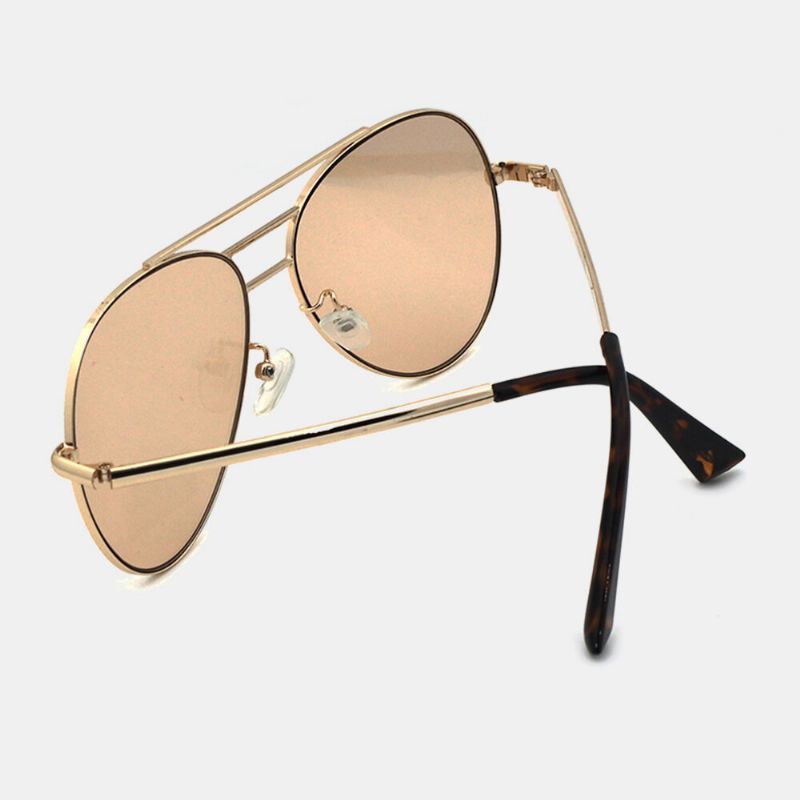 Gafas De Sol De Protección Uv Casuales De Moda De Montura Completa Con Borde Estrecho De Metal Unisex