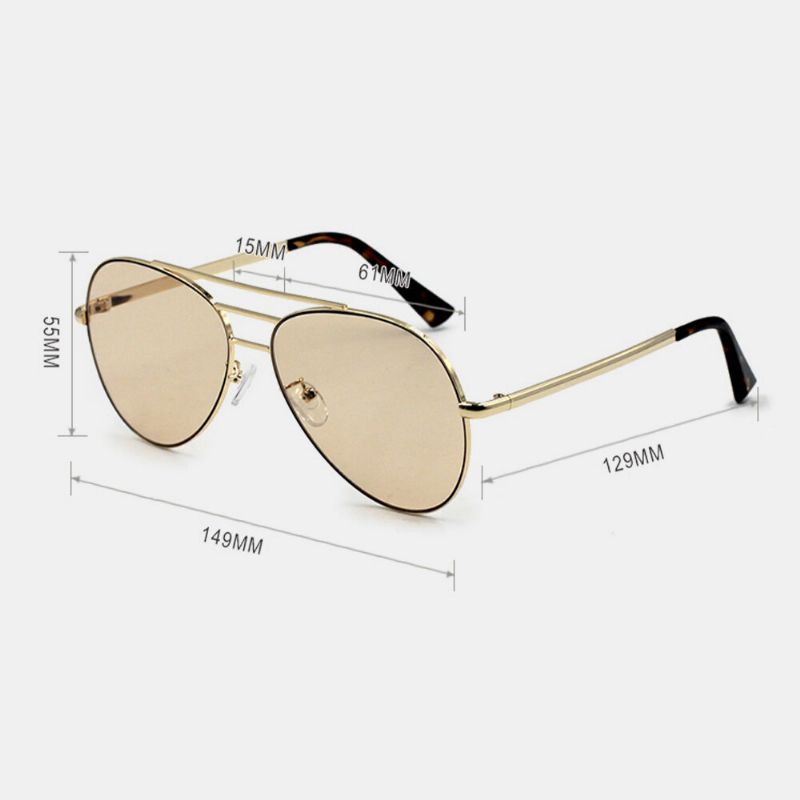 Gafas De Sol De Protección Uv Casuales De Moda De Montura Completa Con Borde Estrecho De Metal Unisex