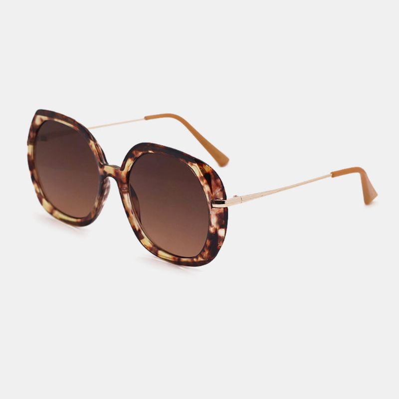 Gafas De Sol De Protección Uv De Forma Redonda Con Marco De Metal Completo Clásico De Moda Informal Para Mujer