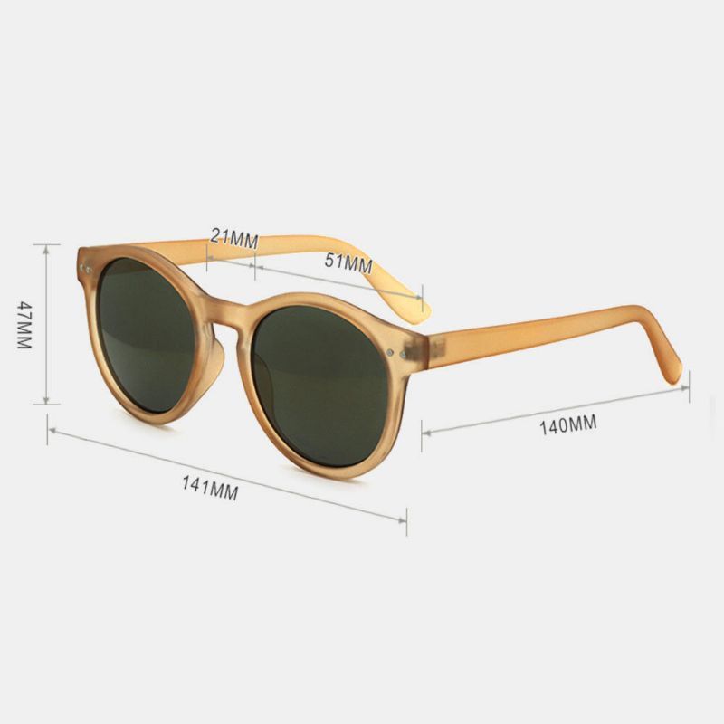 Gafas De Sol De Protección Uv De Forma Redonda Con Montura Completa Informal Para Mujer