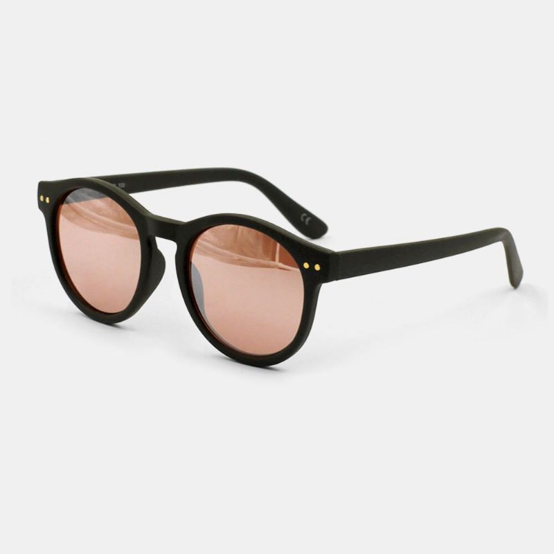 Gafas De Sol De Protección Uv De Forma Redonda Con Montura Completa Informal Para Mujer