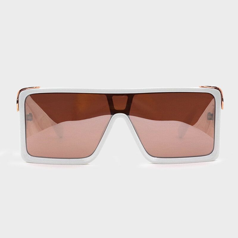 Gafas De Sol De Protección Uv Para Exteriores Informales Con Personalidad De Marco Completo Con Forma Cuadrada De Una Pieza Para Mujer