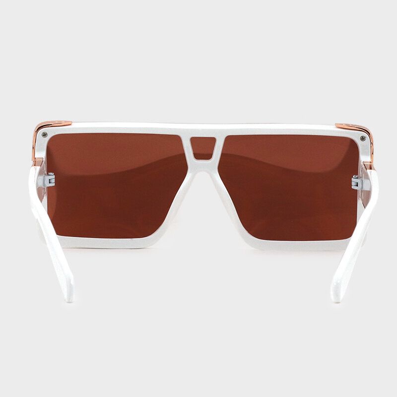 Gafas De Sol De Protección Uv Para Exteriores Informales Con Personalidad De Marco Completo Con Forma Cuadrada De Una Pieza Para Mujer