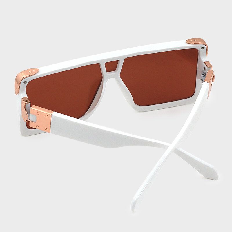 Gafas De Sol De Protección Uv Para Exteriores Informales Con Personalidad De Marco Completo Con Forma Cuadrada De Una Pieza Para Mujer