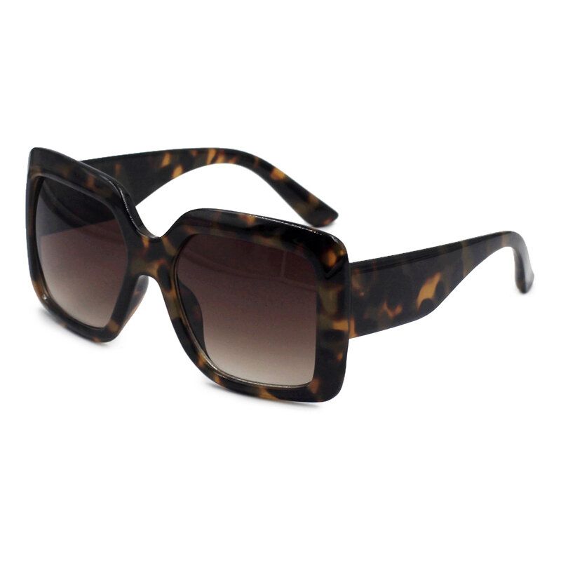 Gafas De Sol De Protección Uv Para Exteriores Informales Vintage De Moda De Hawksbill De Talla Grande Con Montura Completa De Forma Cuadrada Para Mujer