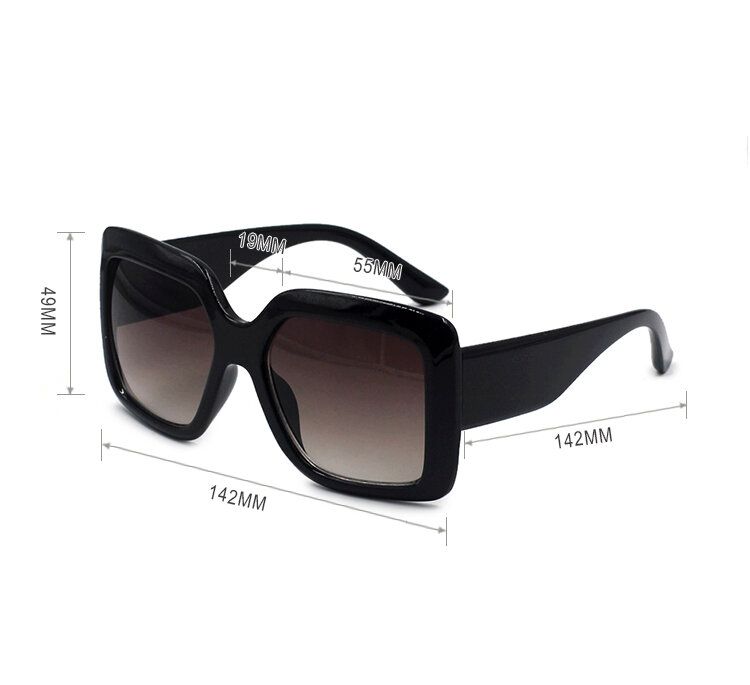 Gafas De Sol De Protección Uv Para Exteriores Informales Vintage De Moda De Hawksbill De Talla Grande Con Montura Completa De Forma Cuadrada Para Mujer