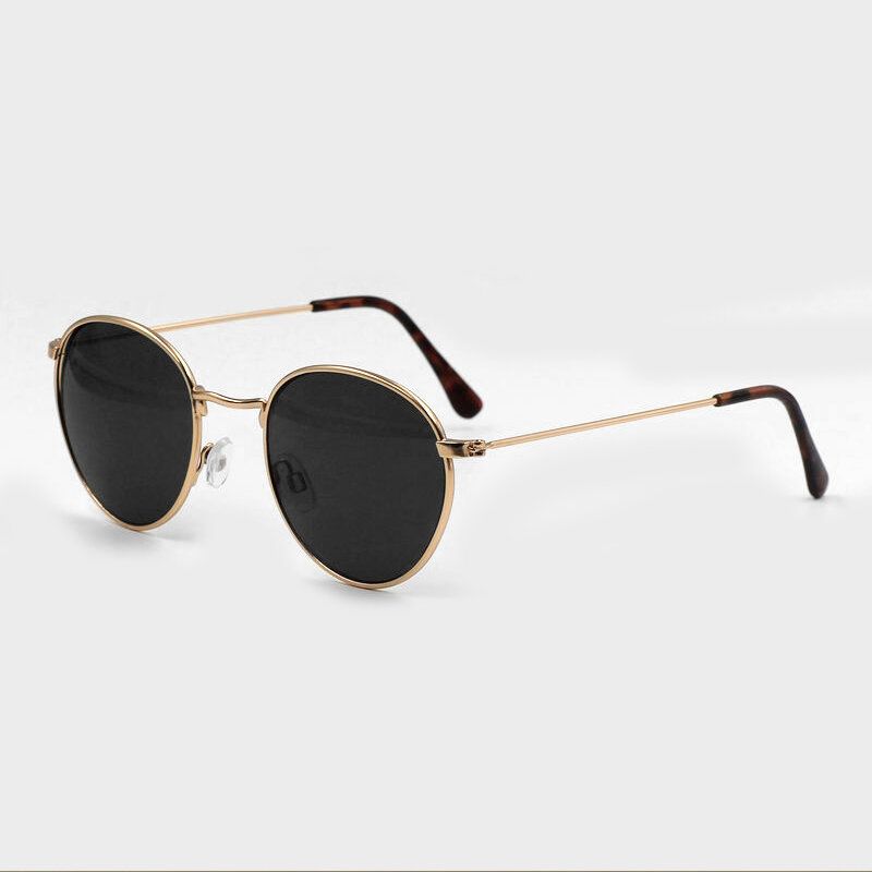 Gafas De Sol De Protección Uv Para Exteriores De Moda Informal Con Marco De Metal Completo De Forma Redonda Para Mujer