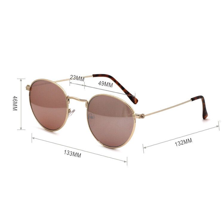 Gafas De Sol De Protección Uv Para Exteriores De Moda Informal Con Marco De Metal Completo De Forma Redonda Para Mujer