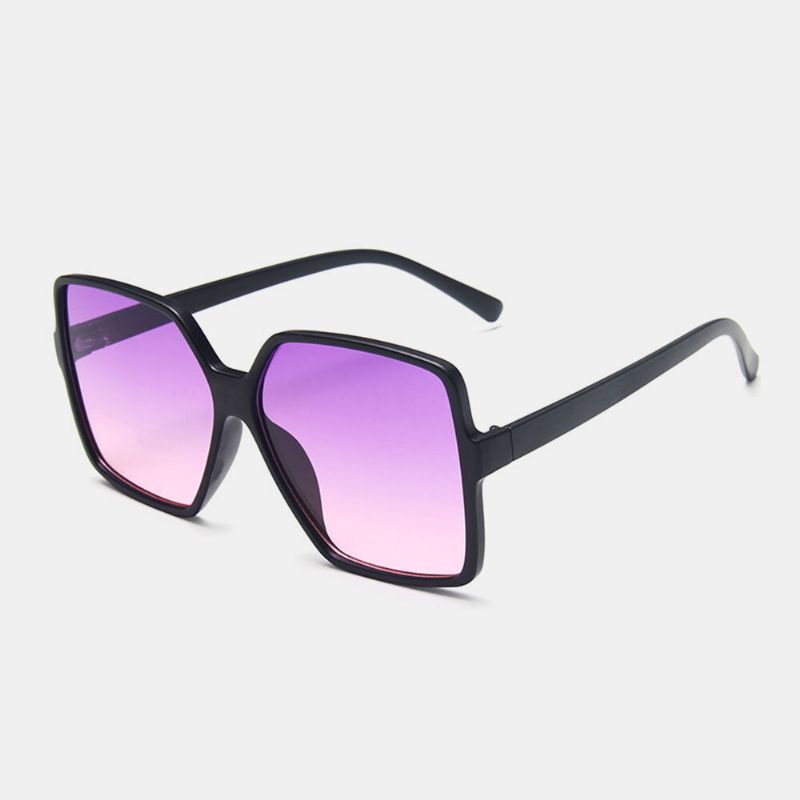 Gafas De Sol De Protección Uv Retro Con Montura De Talla Grande Para Mujer Forma Cuadrada Tendencia De Moda