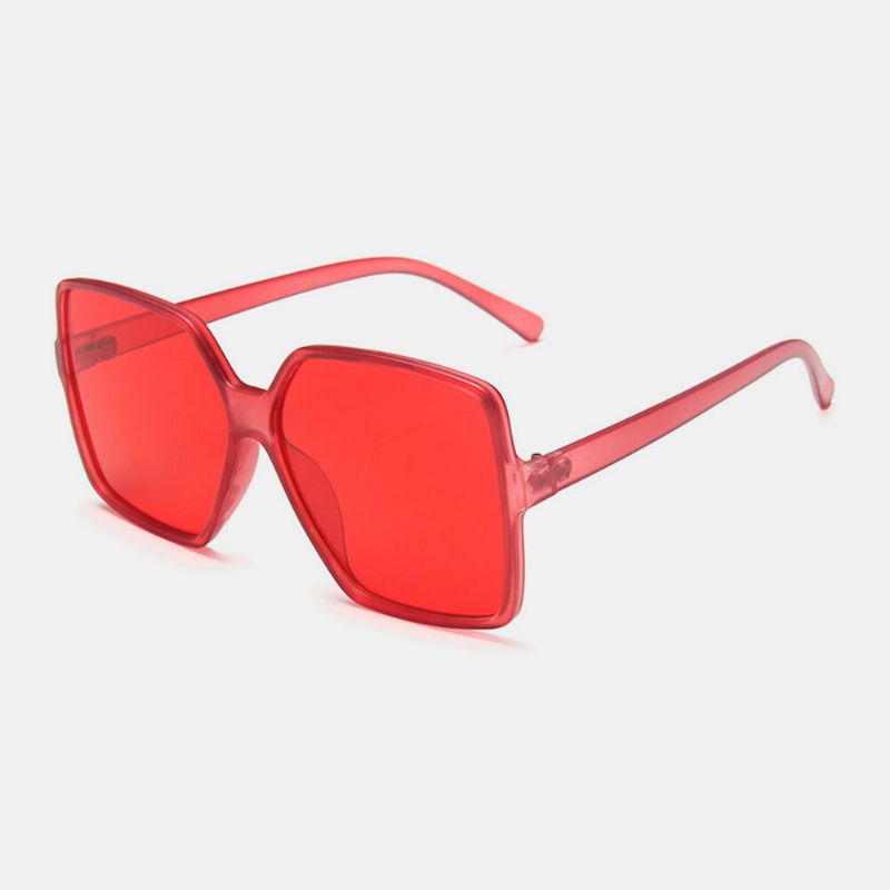 Gafas De Sol De Protección Uv Retro Con Montura De Talla Grande Para Mujer Forma Cuadrada Tendencia De Moda