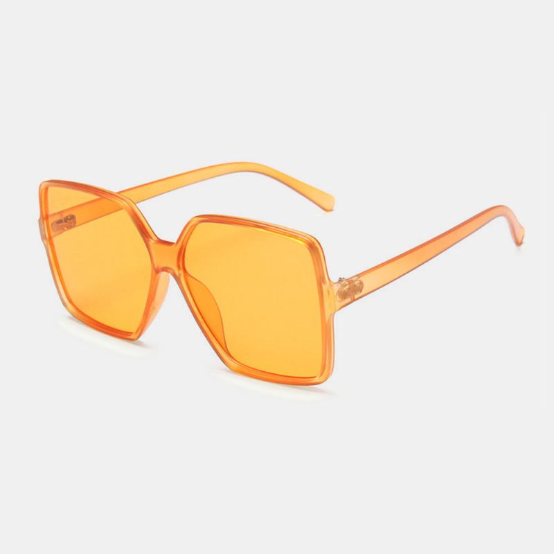 Gafas De Sol De Protección Uv Retro Con Montura De Talla Grande Para Mujer Forma Cuadrada Tendencia De Moda