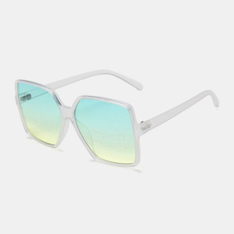 Gafas De Sol De Protección Uv Retro Con Montura De Talla Grande Para Mujer Forma Cuadrada Tendencia De Moda